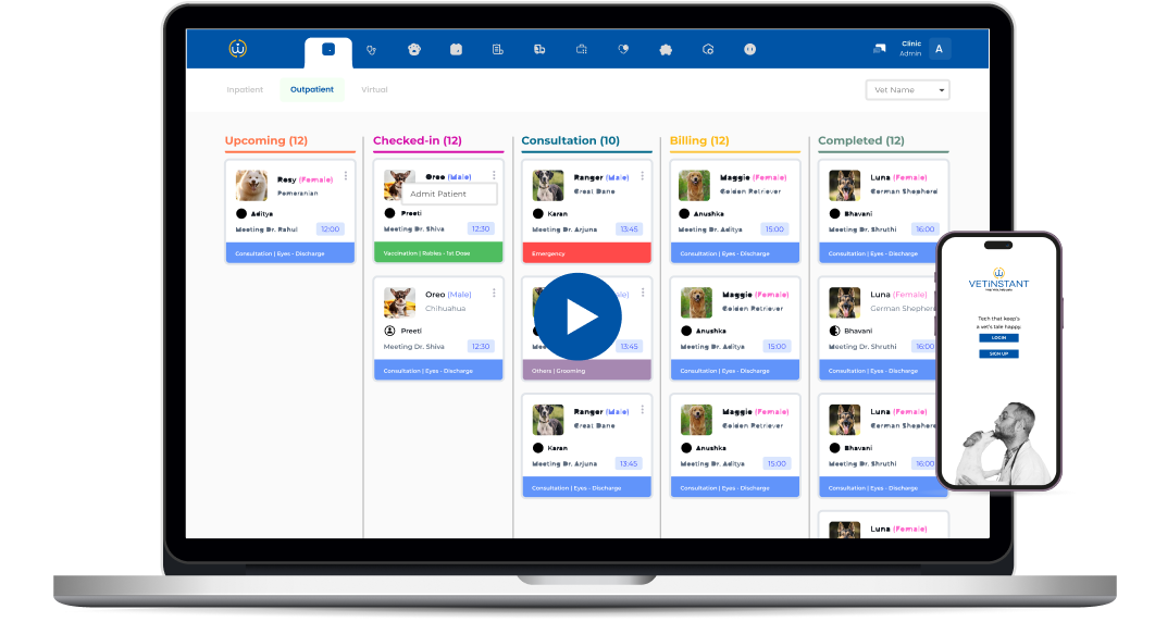 Practive management software (PAWS) for pets by Vetinstant